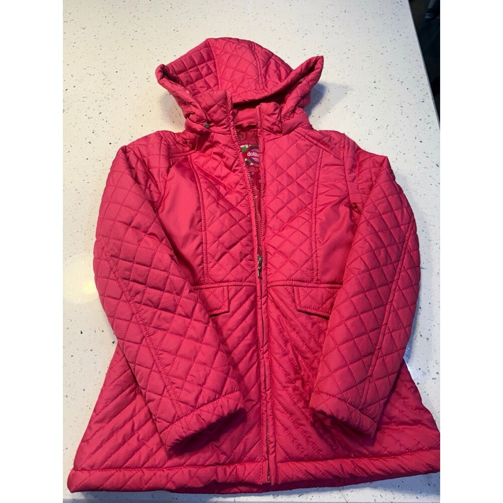 Dollhouse Girls Pink Quilted Hooded Zip Jacket Coat, Polyester, Size 6X